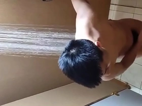 Asian boy caught jerking in toilet 15