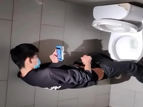 Asian boy caught jerking in toilet 1