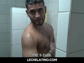Wet latinos locker room fucking facial cumshot