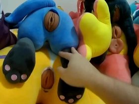 Fucking and cumming in 6 plush pussies